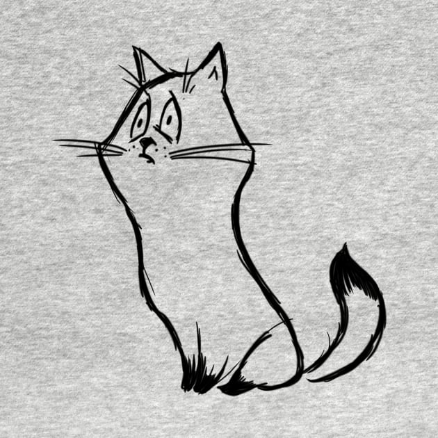 Sad Kitty Original Sketch Art by ckandrus
